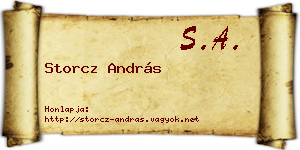 Storcz András névjegykártya